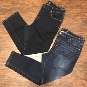 Two Pairs Ava & Viv 18W Skinny Denim (Like New)